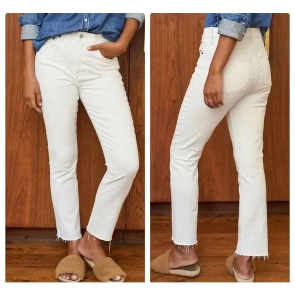 FRANK & EILEEN Cork Everyday Jeans Natural Denim White Ankle Jeans Size 29